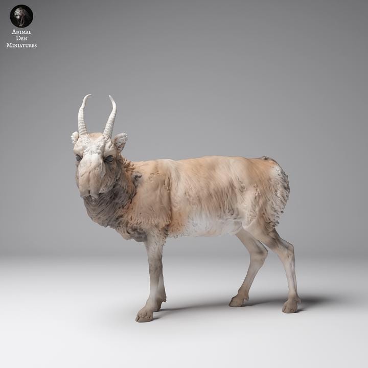 Mongolian Saiga Male - UNPAINTED - Animal Den Miniatures