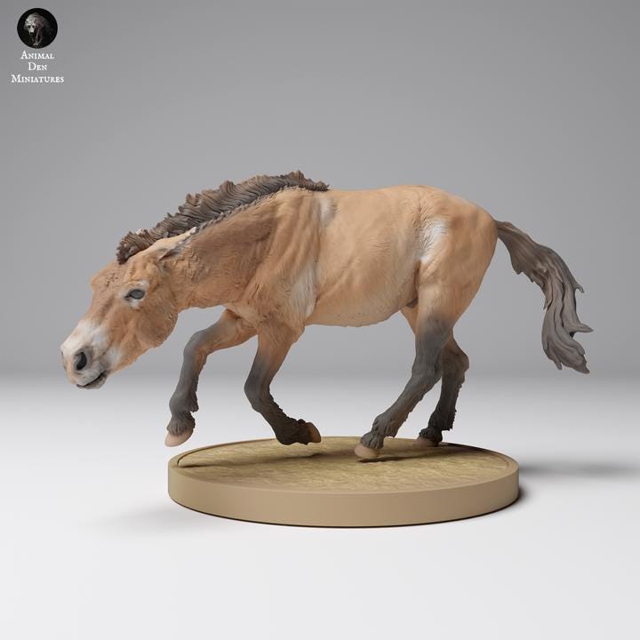 Przewalski’s Horse Running - UNPAINTED - Animal Den Miniatures