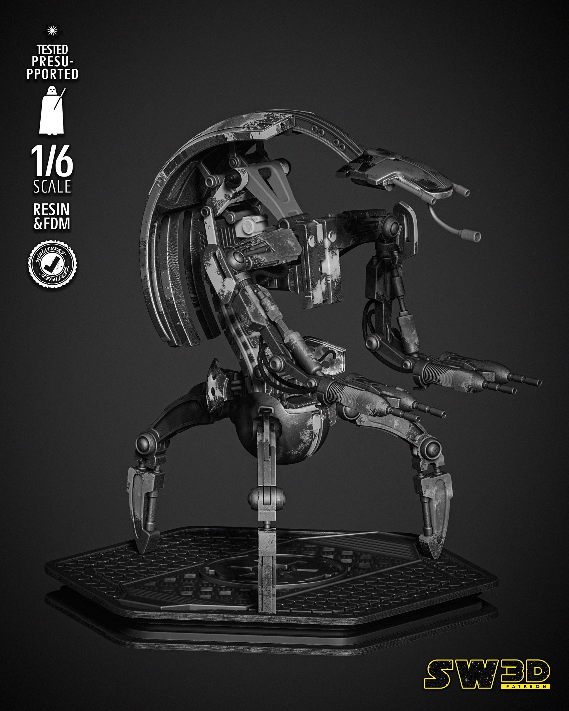 Droideka Sculpture - UNPAINTED FAN ART - Star Wars 3D Models