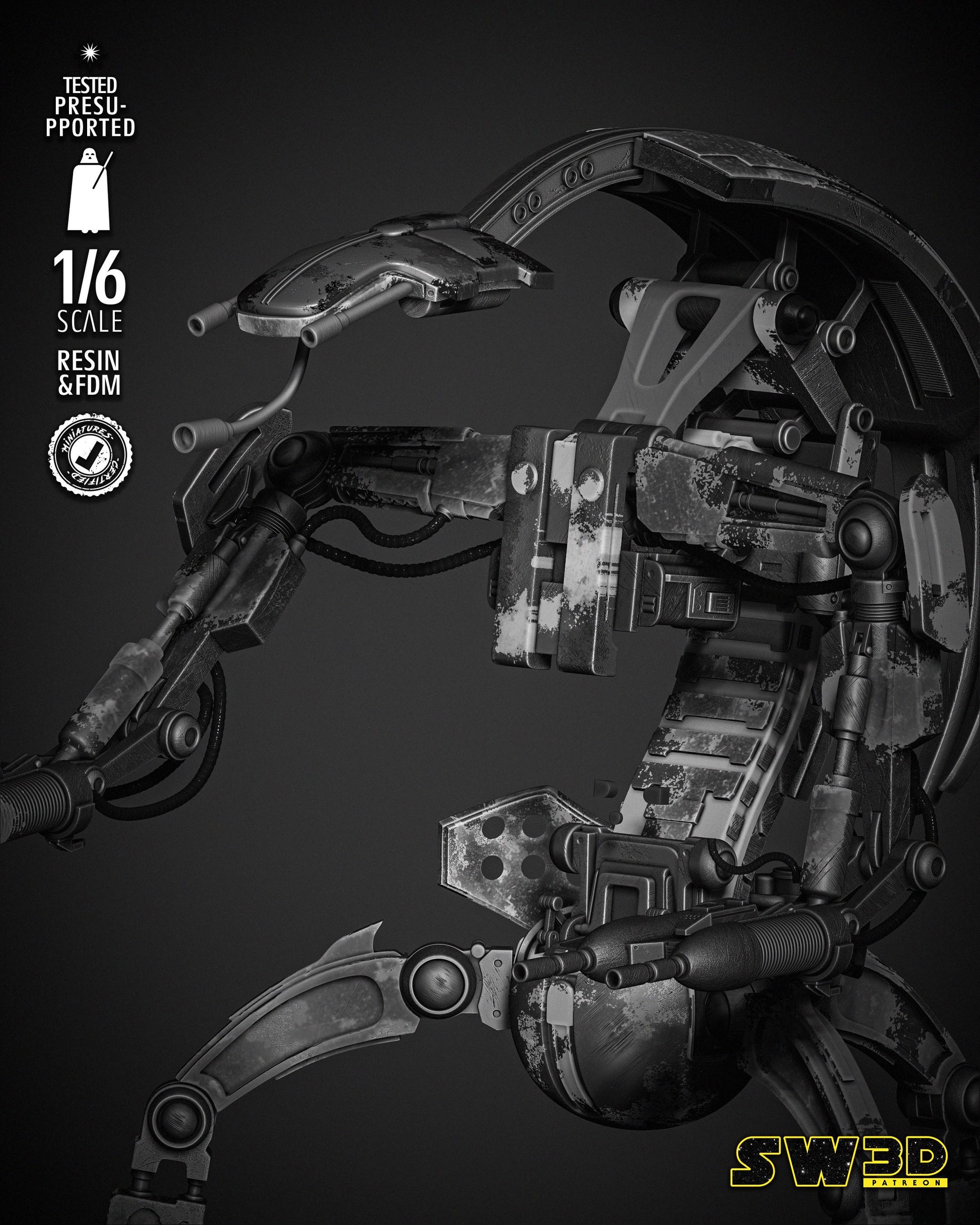 Droideka Sculpture - UNPAINTED FAN ART - Star Wars 3D Models