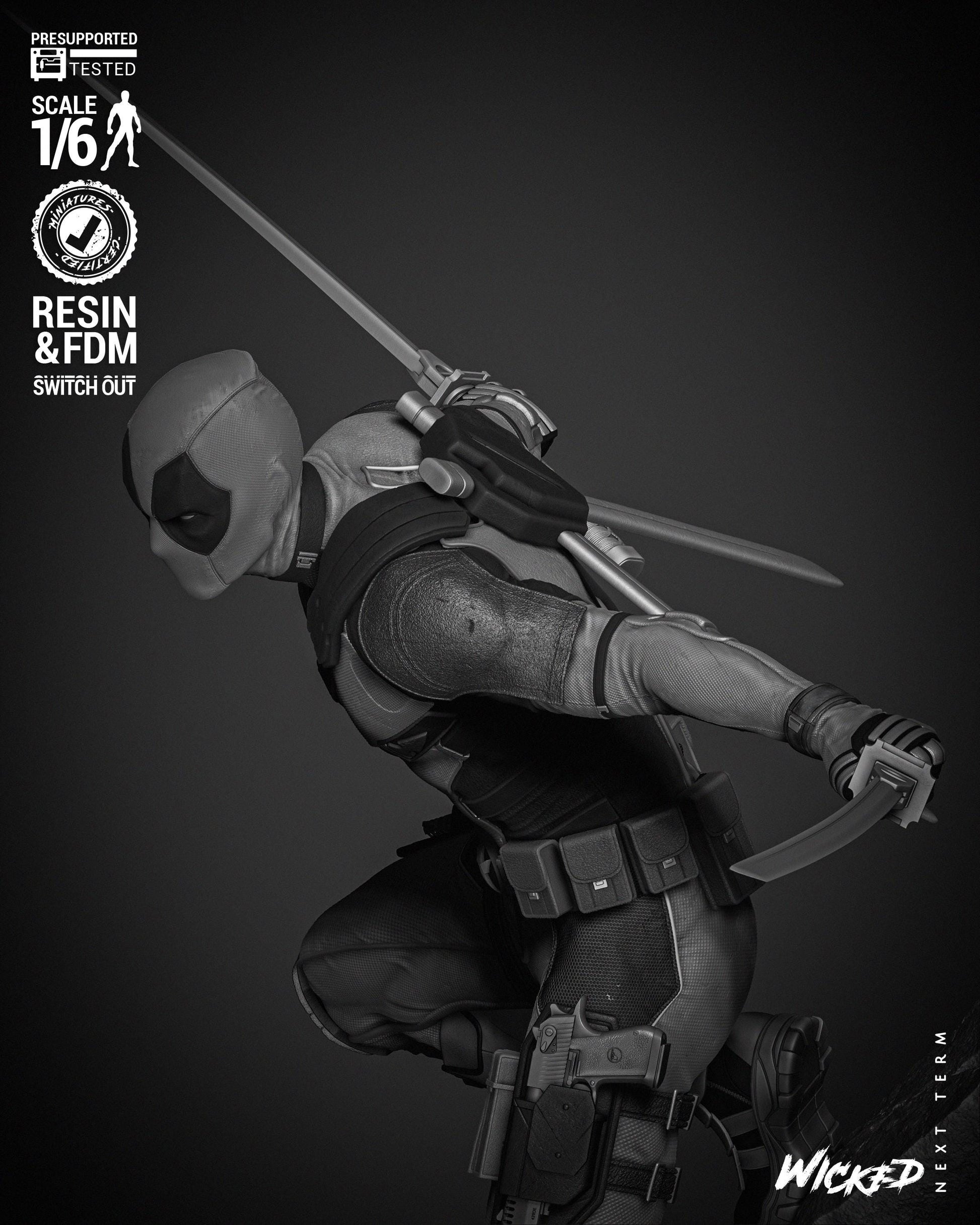 Deadpool 2024 Sculpture - UNPAINTED FAN ART - Wicked 3D Models