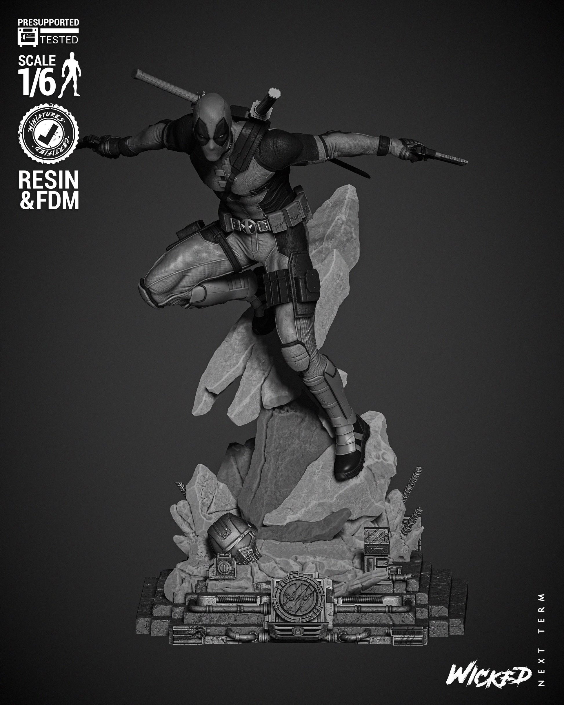 Deadpool 2024 Sculpture - UNPAINTED FAN ART - Wicked 3D Models