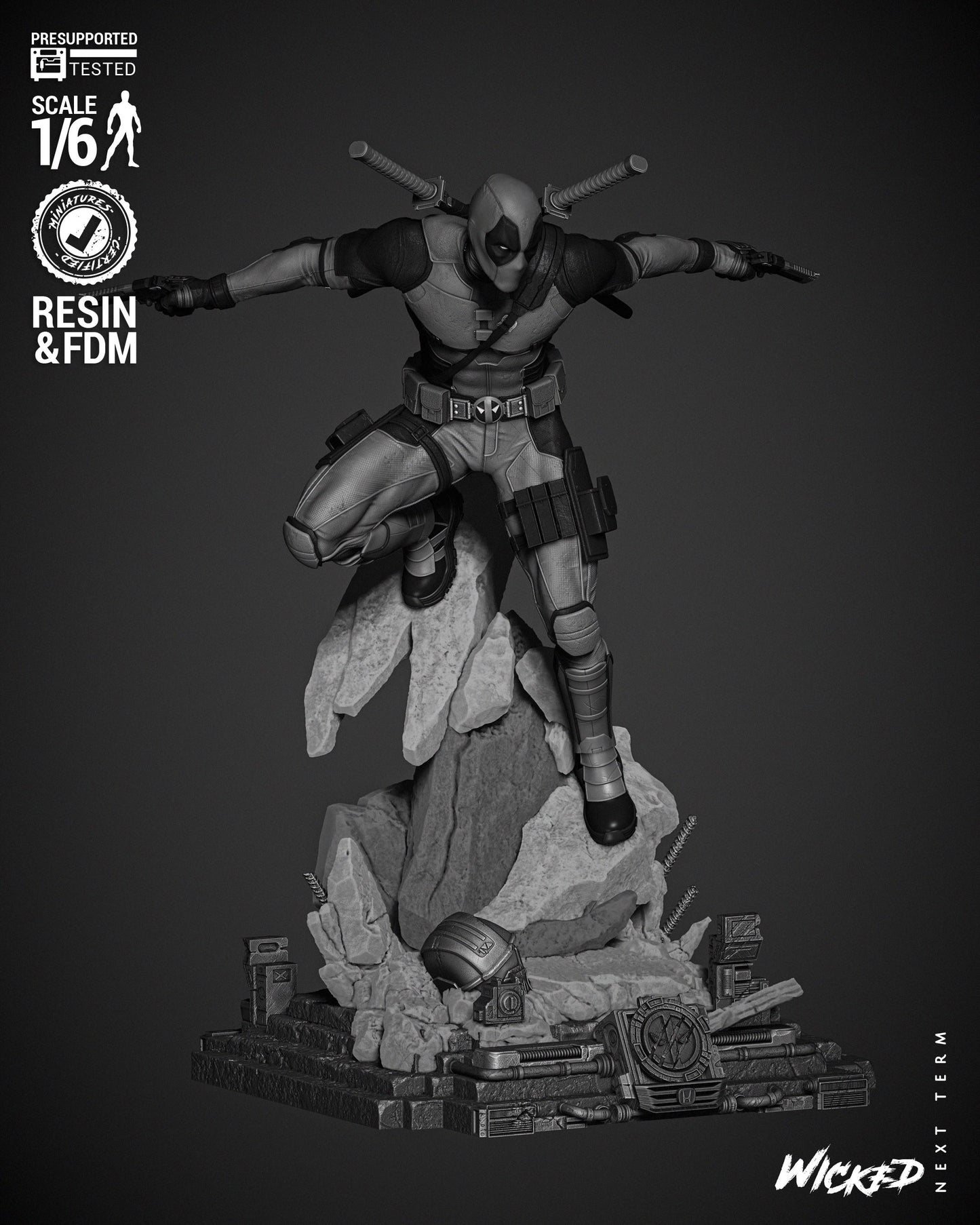 Deadpool 2024 Sculpture - UNPAINTED FAN ART - Wicked 3D Models