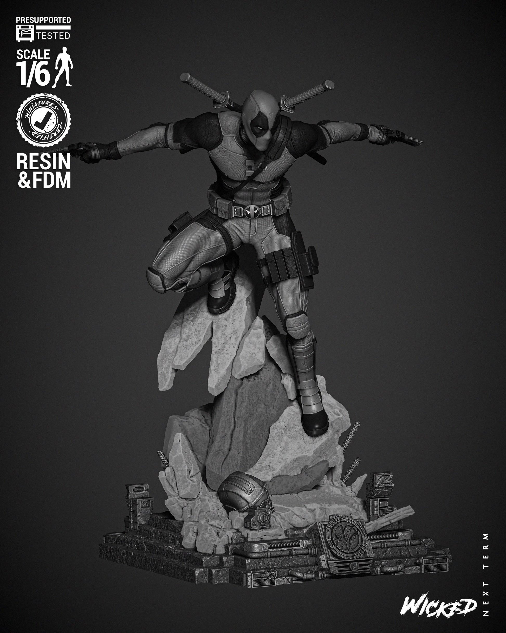 Deadpool 2024 Sculpture - UNPAINTED FAN ART - Wicked 3D Models