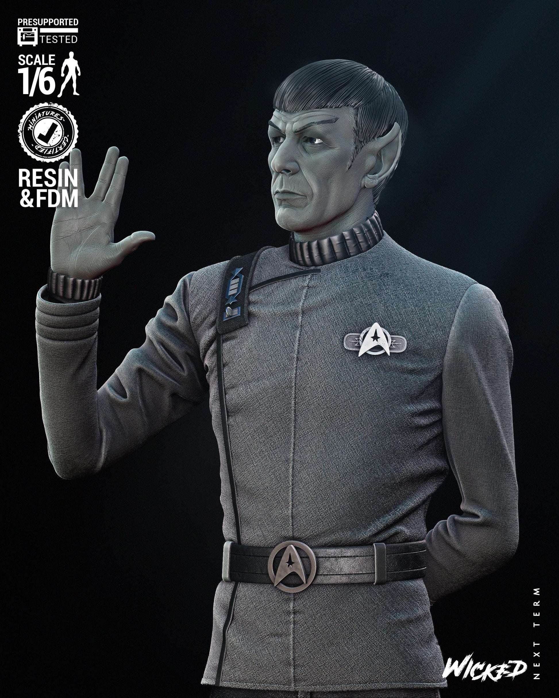 Spock Sculpture - UNPAINTED FAN ART - Wicked 3D Models