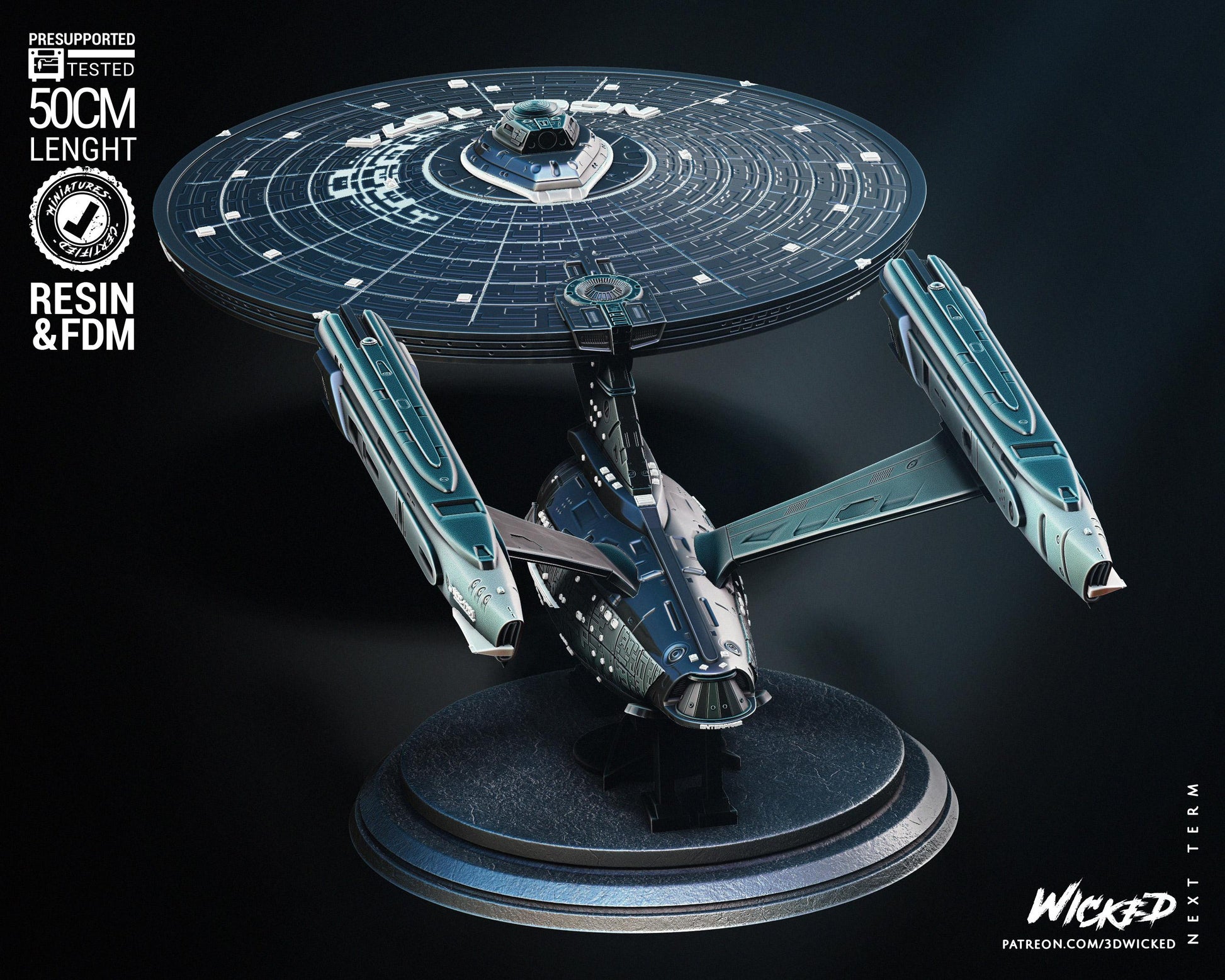 U.S.S Enterprise NCC-1701 - UNPAINTED Fan Art - Wicked 3D Models