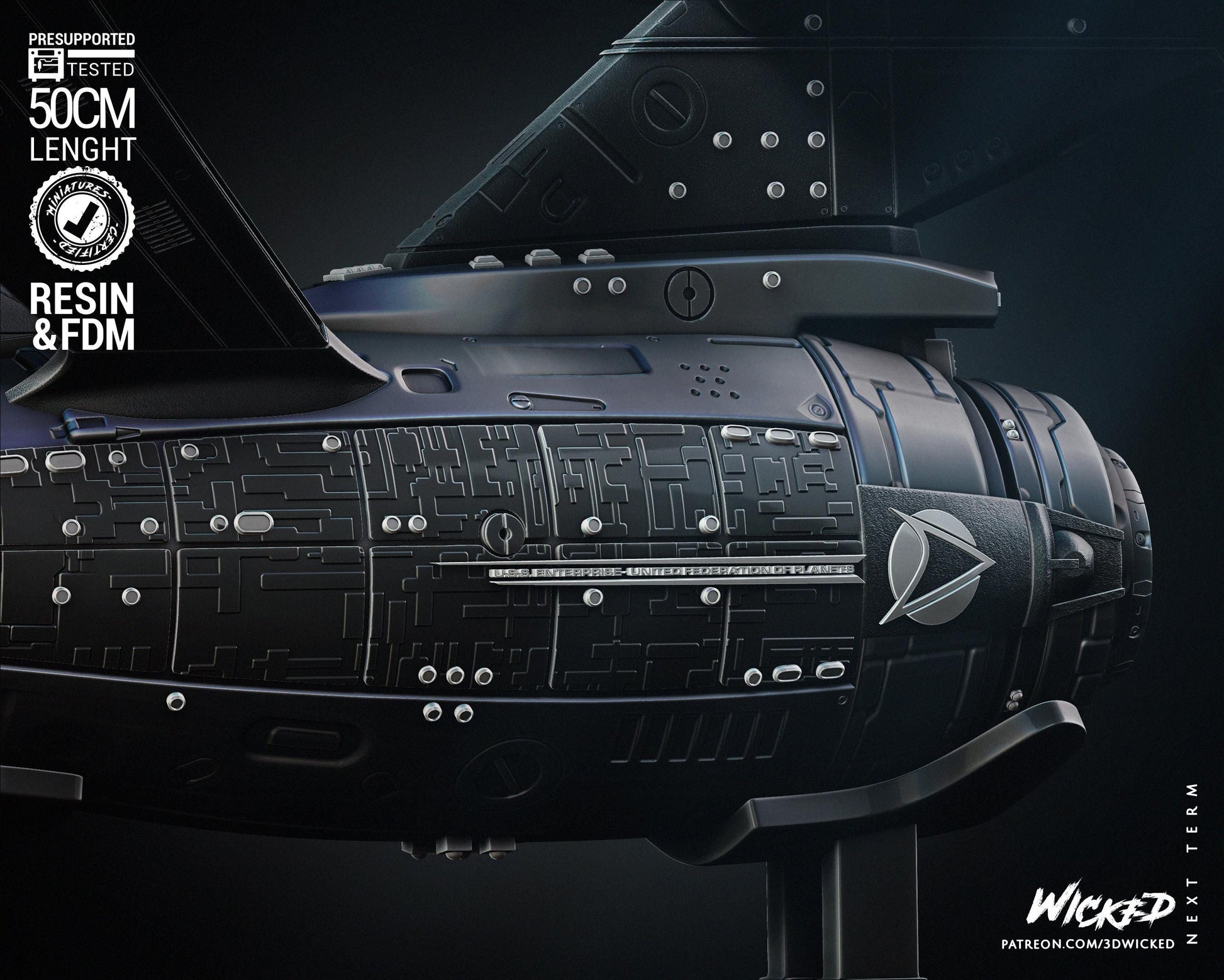 U.S.S Enterprise NCC-1701 - UNPAINTED Fan Art - Wicked 3D Models