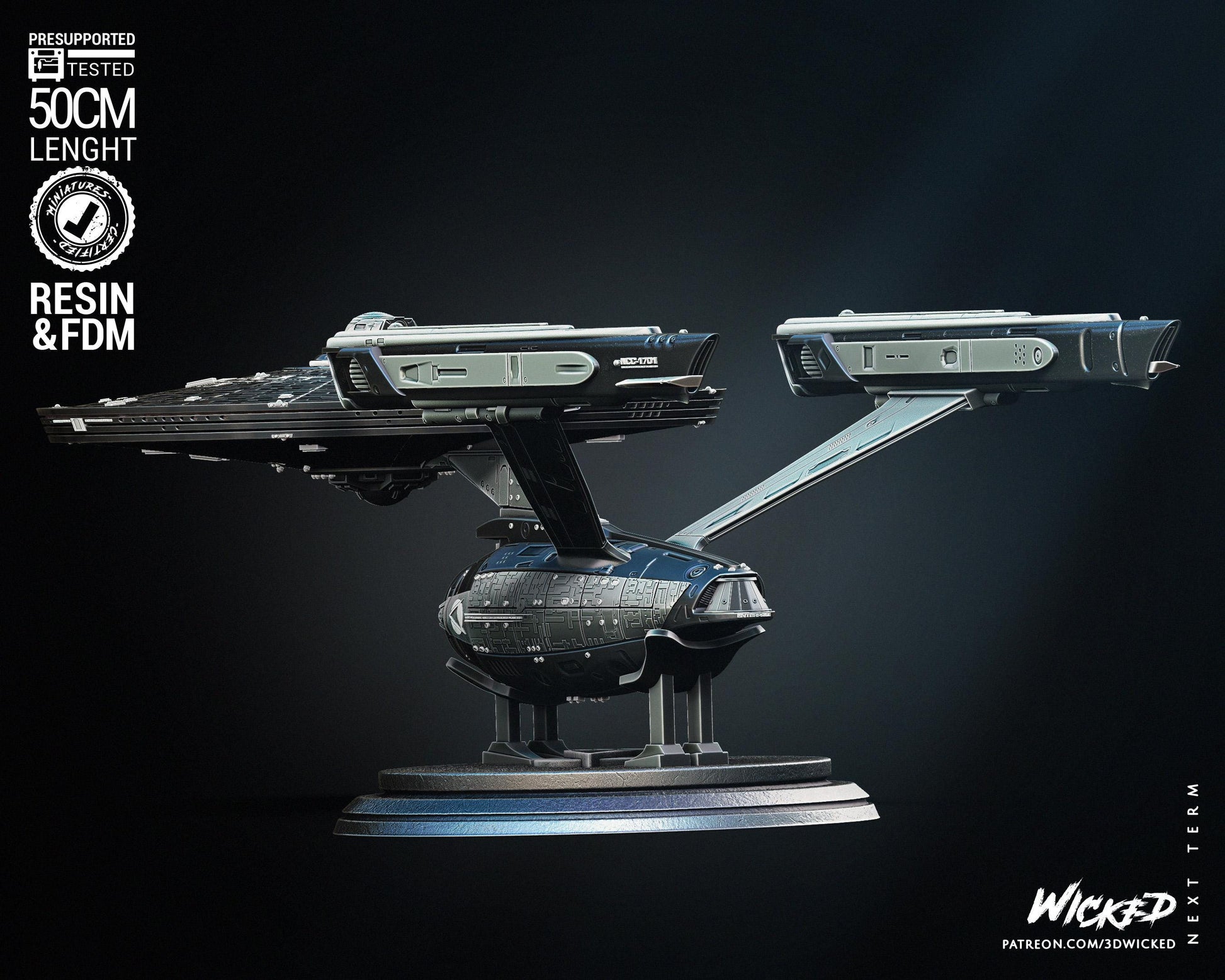 U.S.S Enterprise NCC-1701 - UNPAINTED Fan Art - Wicked 3D Models