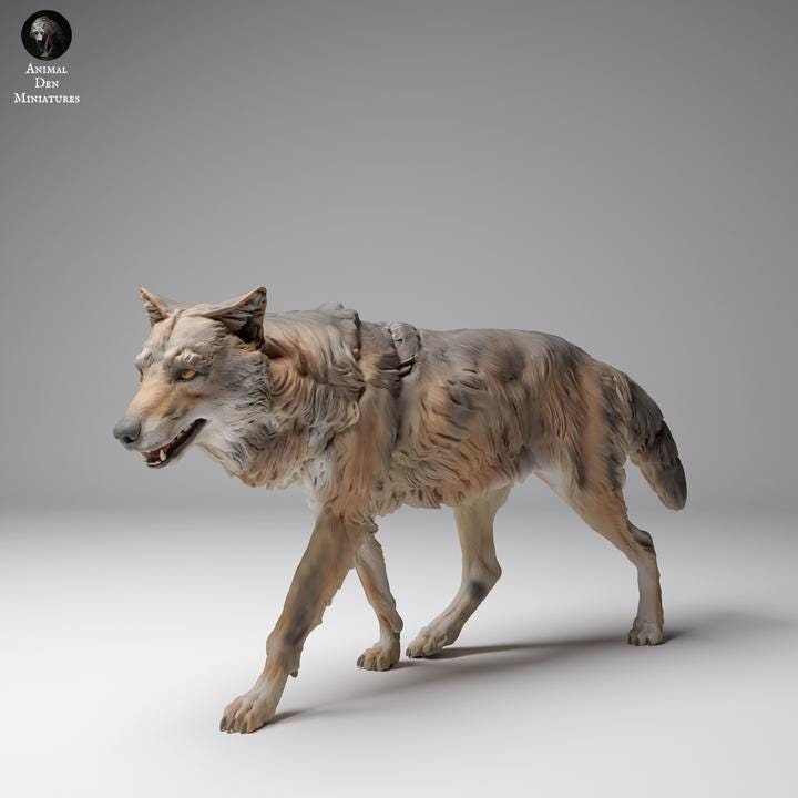 Mongolian Wolf - UNPAINTED - Animal Den Miniatures