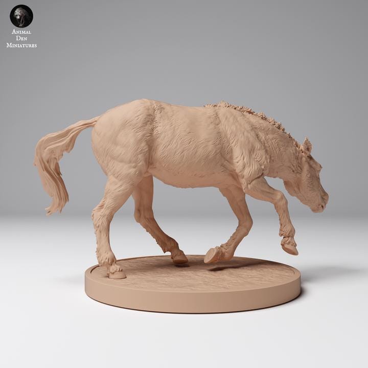 Przewalski’s Horse Running - UNPAINTED - Animal Den Miniatures