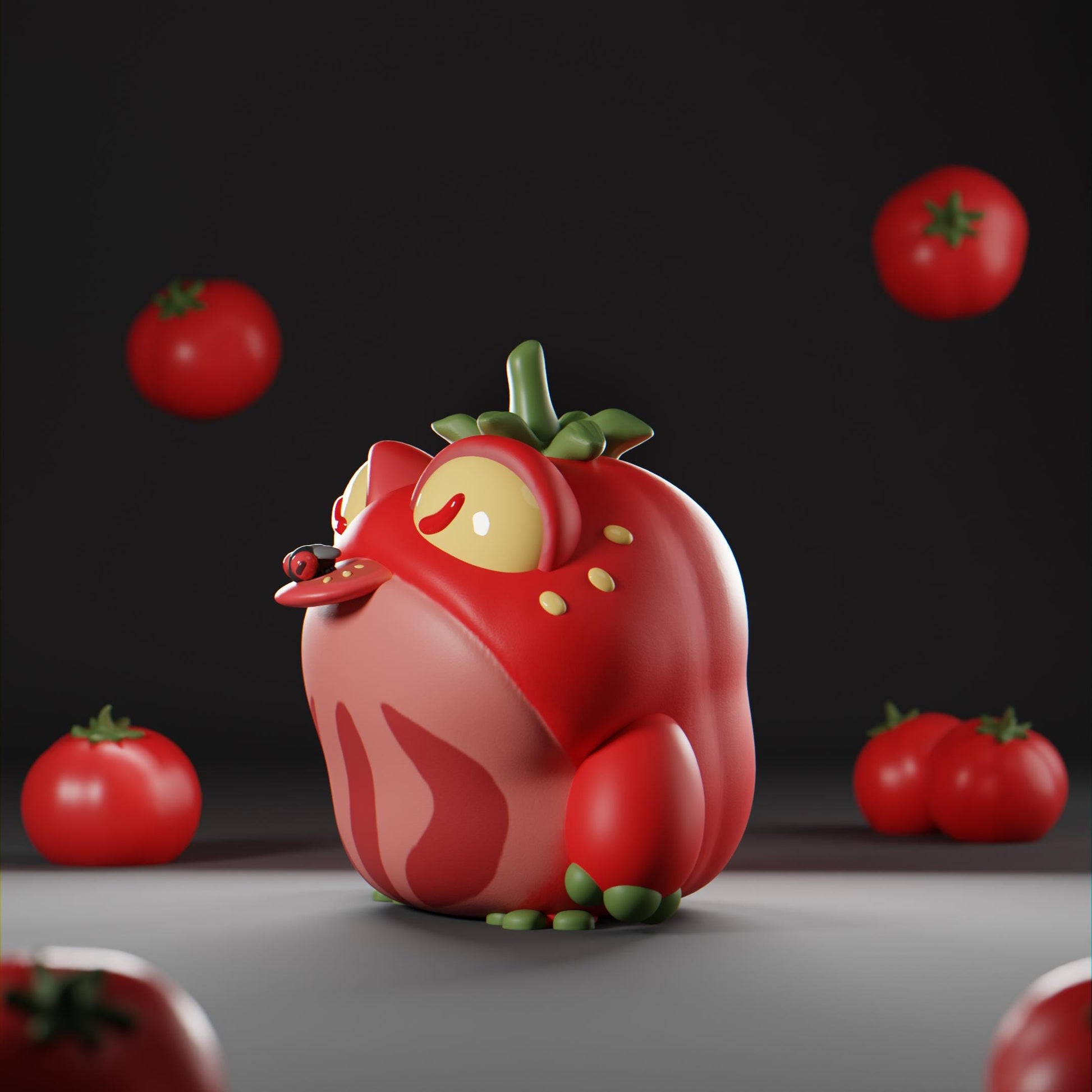 Tomatoad - UNPAINTED - Grumpii Art Toy