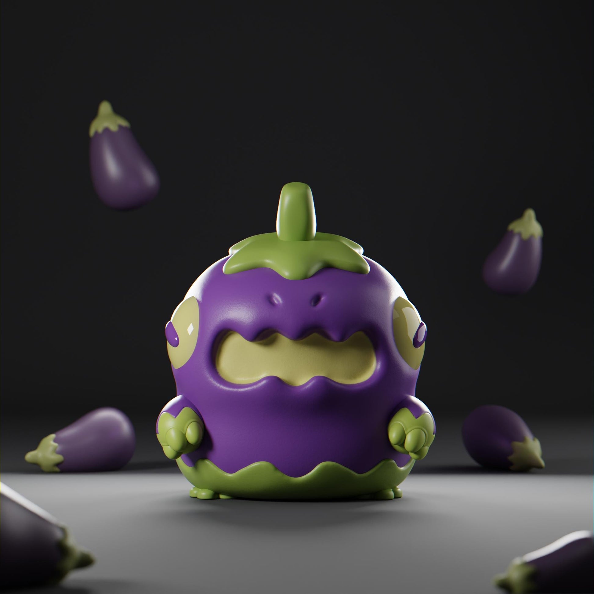 Brinjalsaur - UNPAINTED - Grumpii Art Toy