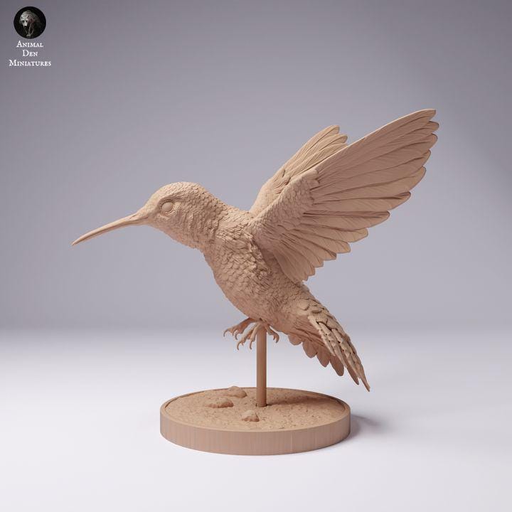 Broad-Tailed Hummingbird Flight - UNPAINTED - Animal Den Miniatures