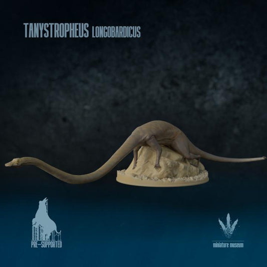 Tanystropheus longobardicus: Climbing on a Rock - UNPAINTED - Miniature Museum