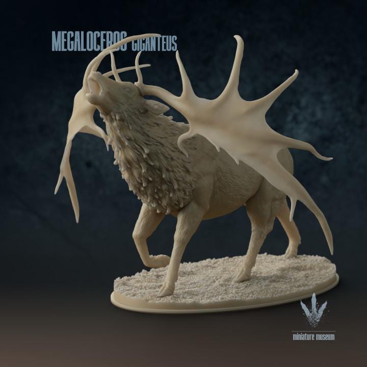 Megaloceros giganteus : Bellow - UNPAINTED - Miniature Museum