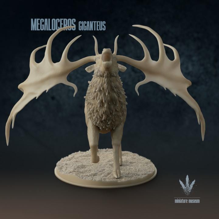 Megaloceros giganteus : Bellow - UNPAINTED - Miniature Museum