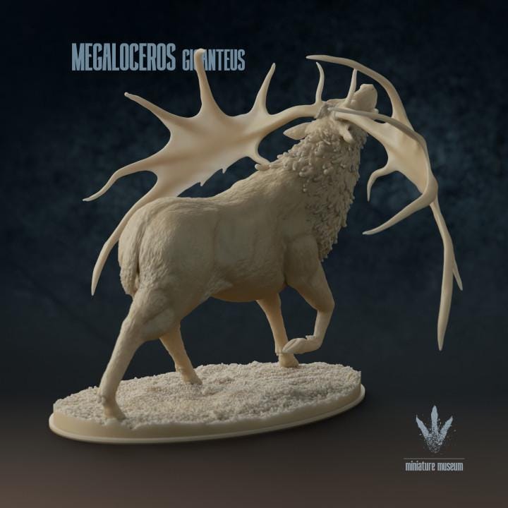 Megaloceros giganteus : Bellow - UNPAINTED - Miniature Museum