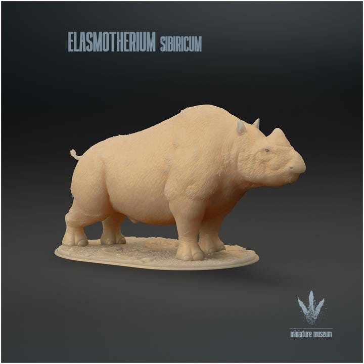 Elasmotherium sibiricum : Standing - UNPAINTED - Miniature Museum