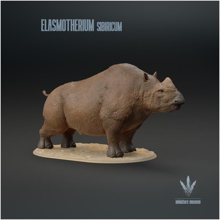 Elasmotherium sibiricum : Standing - UNPAINTED - Miniature Museum