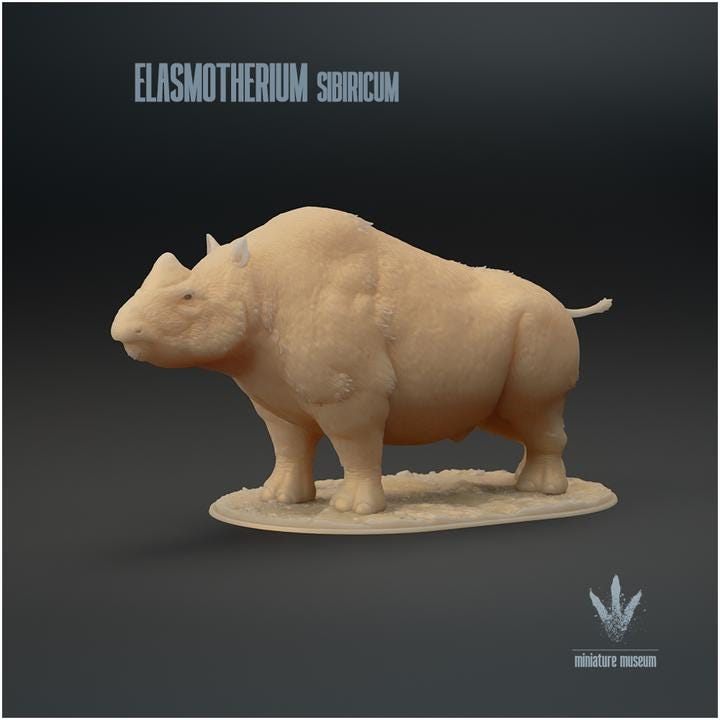 Elasmotherium sibiricum : Standing - UNPAINTED - Miniature Museum