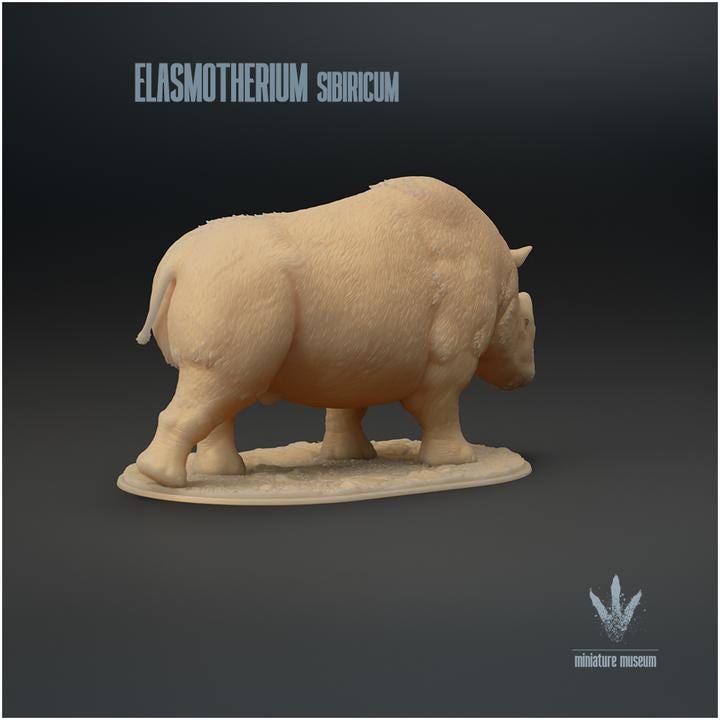 Elasmotherium sibiricum : The Siberian Unicorn - UNPAINTED - Miniature Museum