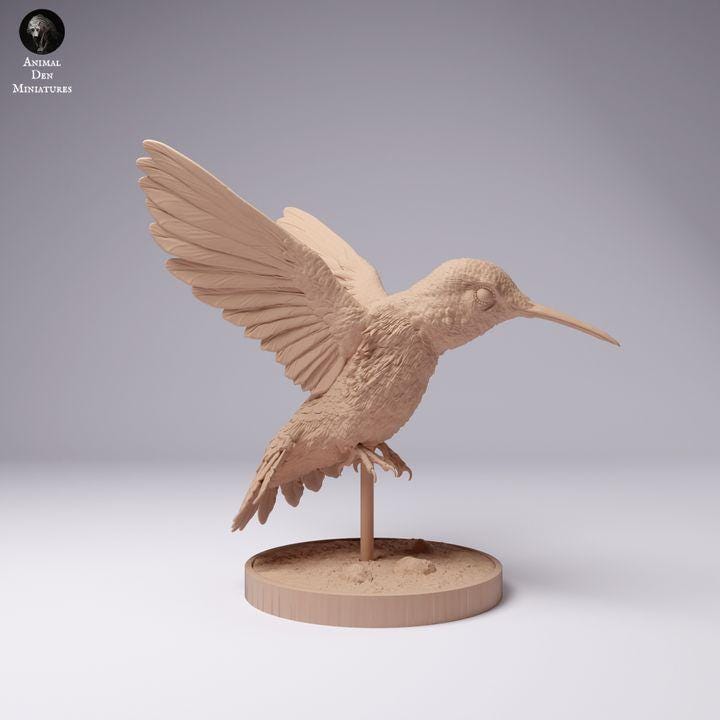 Broad-Tailed Hummingbird Flight - UNPAINTED - Animal Den Miniatures