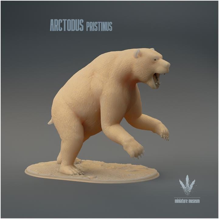 Arctodus pristinus : Standing - UNPAINTED - Miniature Museum