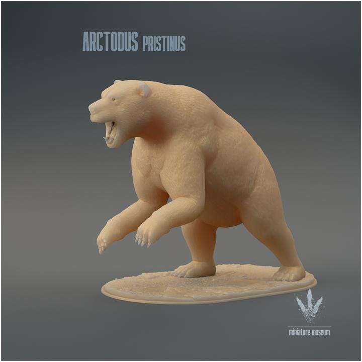Arctodus pristinus : Standing - UNPAINTED - Miniature Museum
