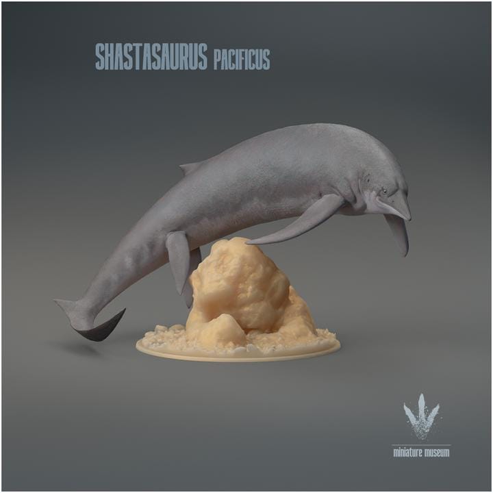 Shastasaurus pacificus : Swimming - UNPAINTED - Miniature Museum