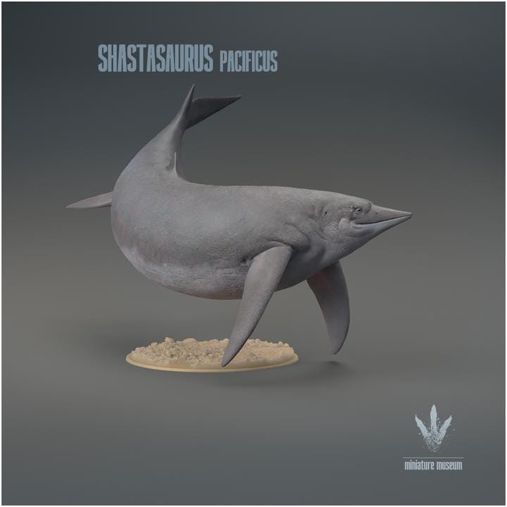 Shastasaurus pacificus : Mount Shasta Lizard - UNPAINTED - Miniature Museum