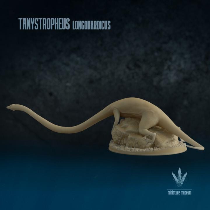 Tanystropheus longobardicus: Climbing on a Rock - UNPAINTED - Miniature Museum