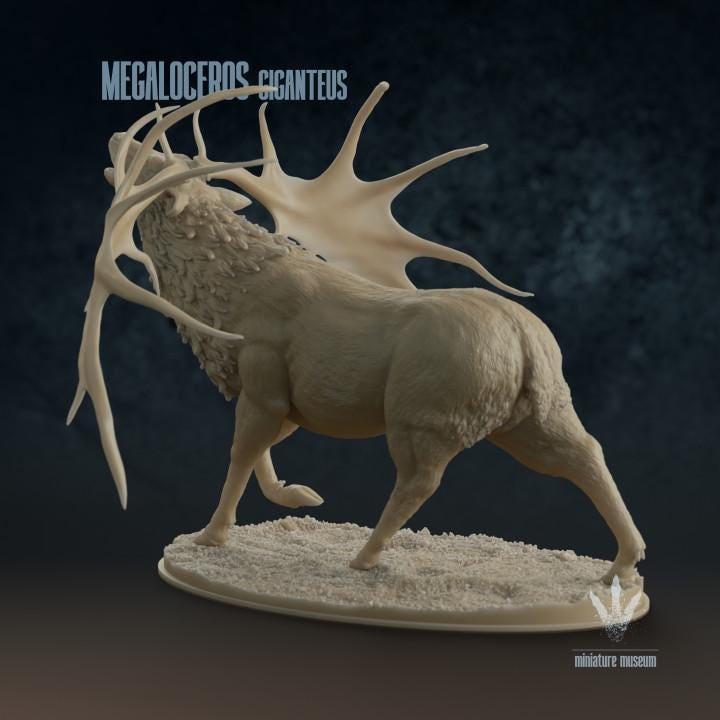 Megaloceros giganteus : Bellow - UNPAINTED - Miniature Museum