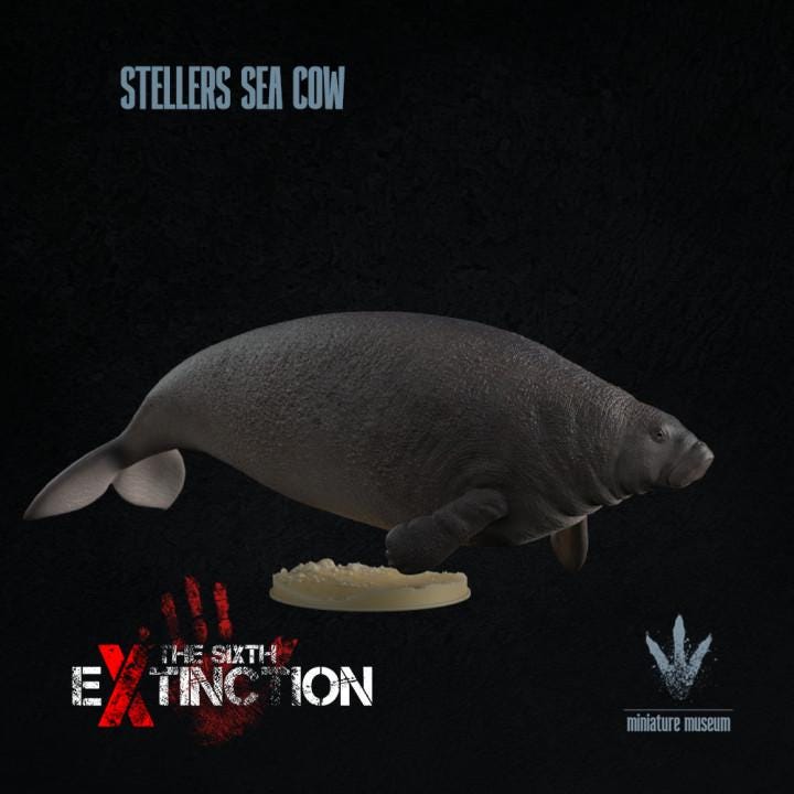 Steller's sea cow : Hydrodamalis gigas - UNPAINTED - Miniature Museum