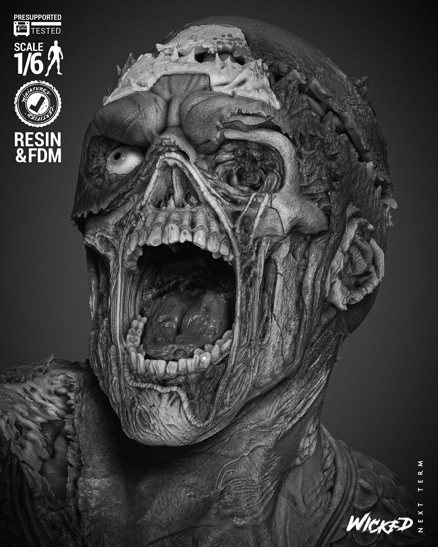 Captain America Zombie - UNPAINTED FAN ART - Wicked 3D Models