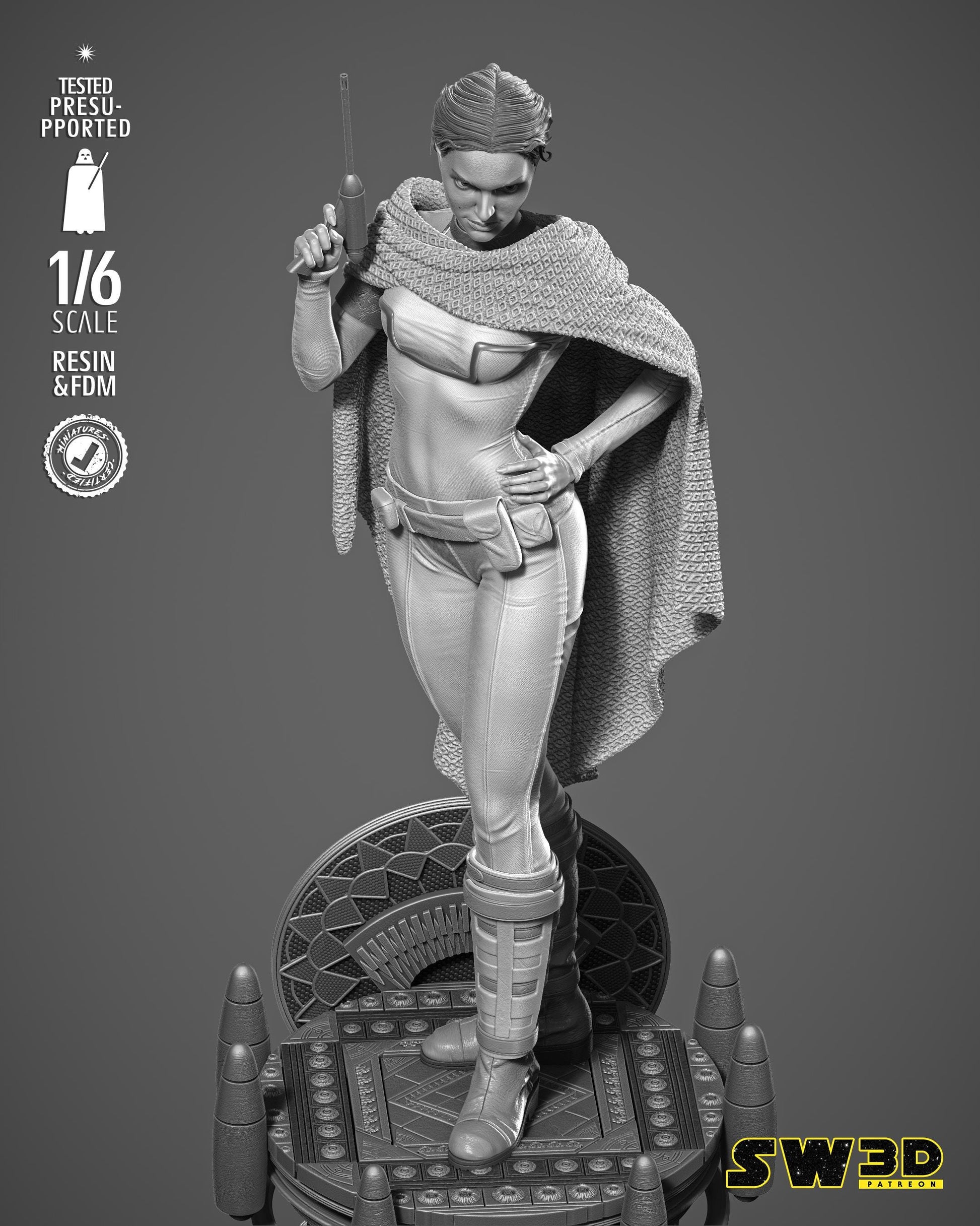 Padme Classic Sculpture - UNPAINTED FAN ART - Star Wars 3D Models