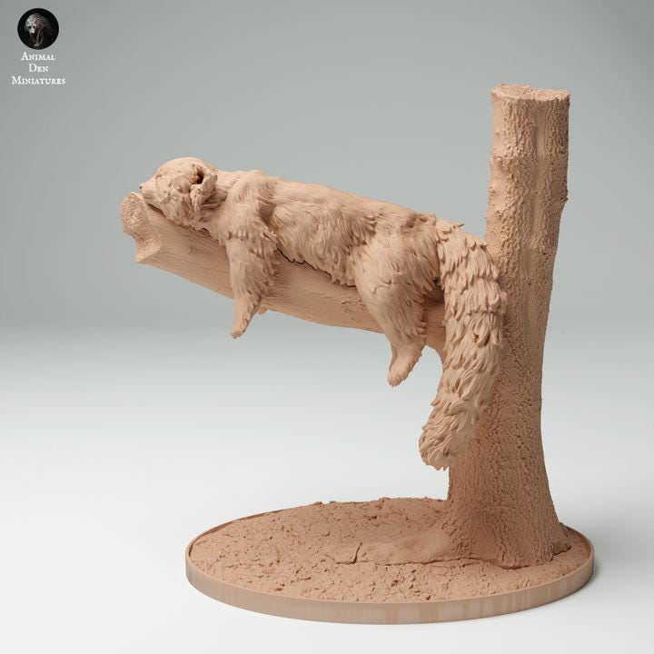Red Panda Sleeping - UNPAINTED - Animal Den Miniatures