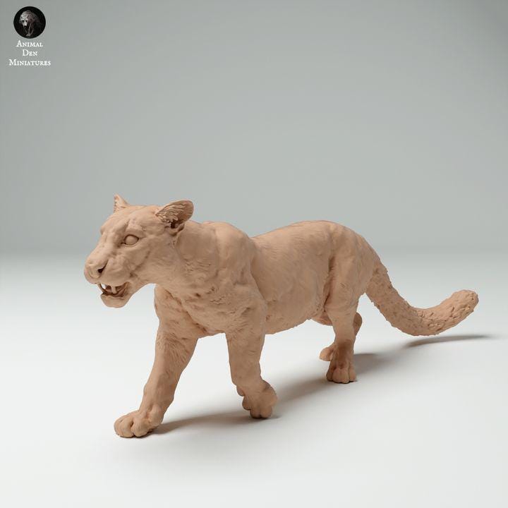 Clouded Leopard - UNPAINTED - Animal Den Miniatures