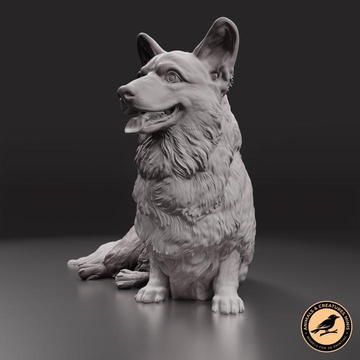 Corgi - UNPAINTED - Animals & Creatures Minis