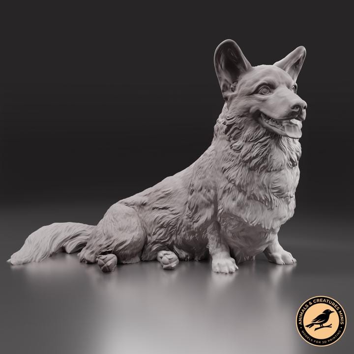 Corgi - UNPAINTED - Animals & Creatures Minis