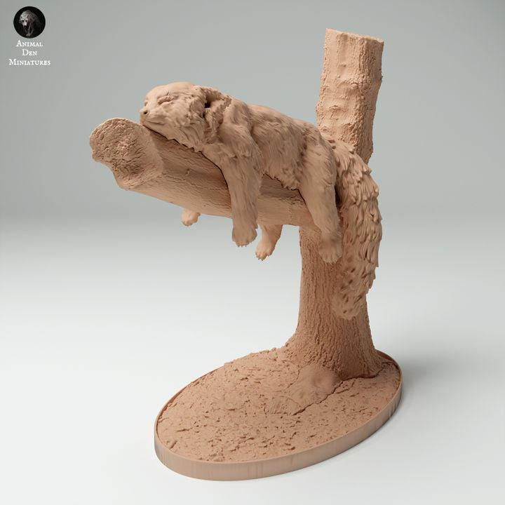 Red Panda Sleeping - UNPAINTED - Animal Den Miniatures