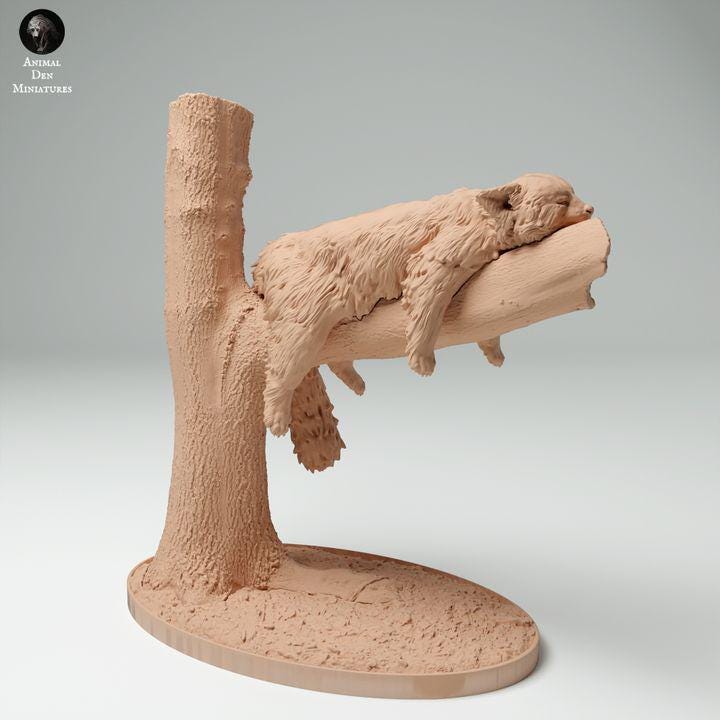 Red Panda Sleeping - UNPAINTED - Animal Den Miniatures