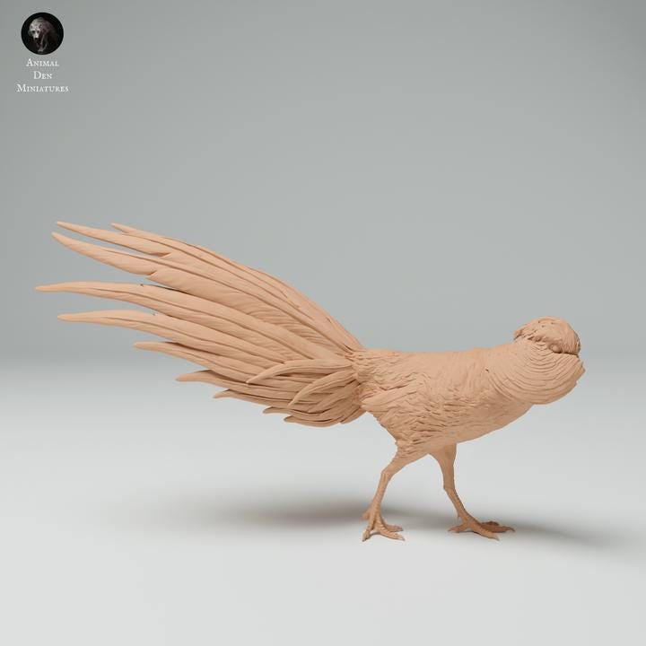 Golden Pheasant Male - UNPAINTED - Animal Den Miniatures