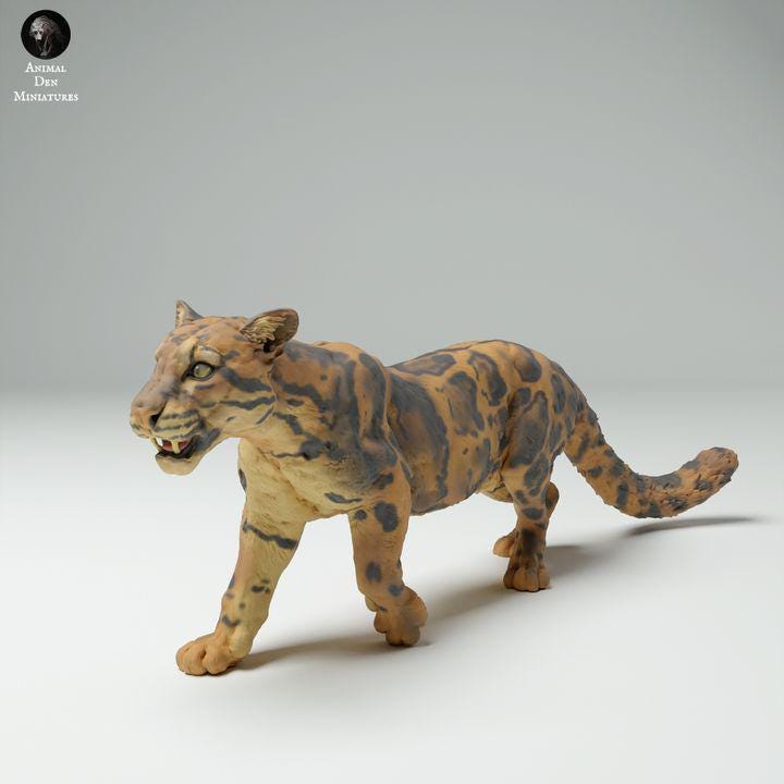 Clouded Leopard - UNPAINTED - Animal Den Miniatures