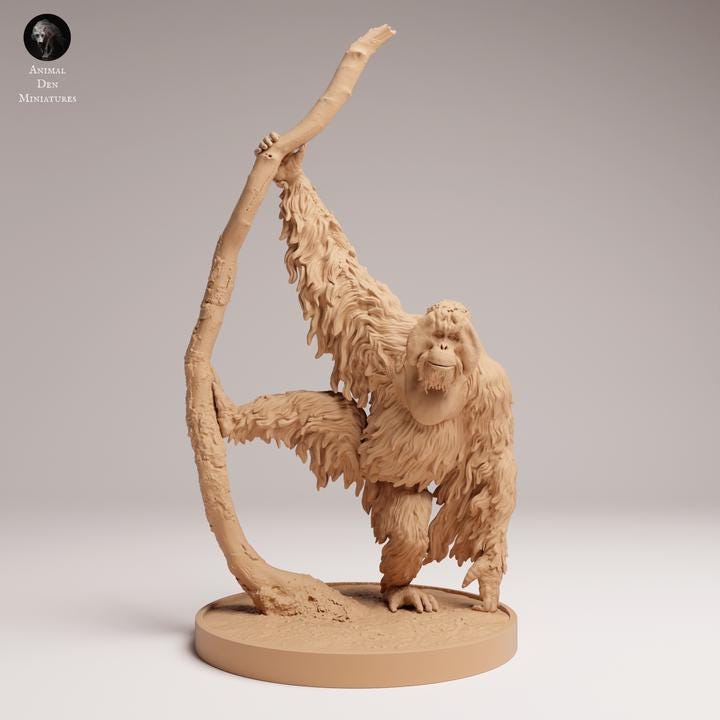 Sumatran Orangutan - UNPAINTED - Animal Den Miniatures