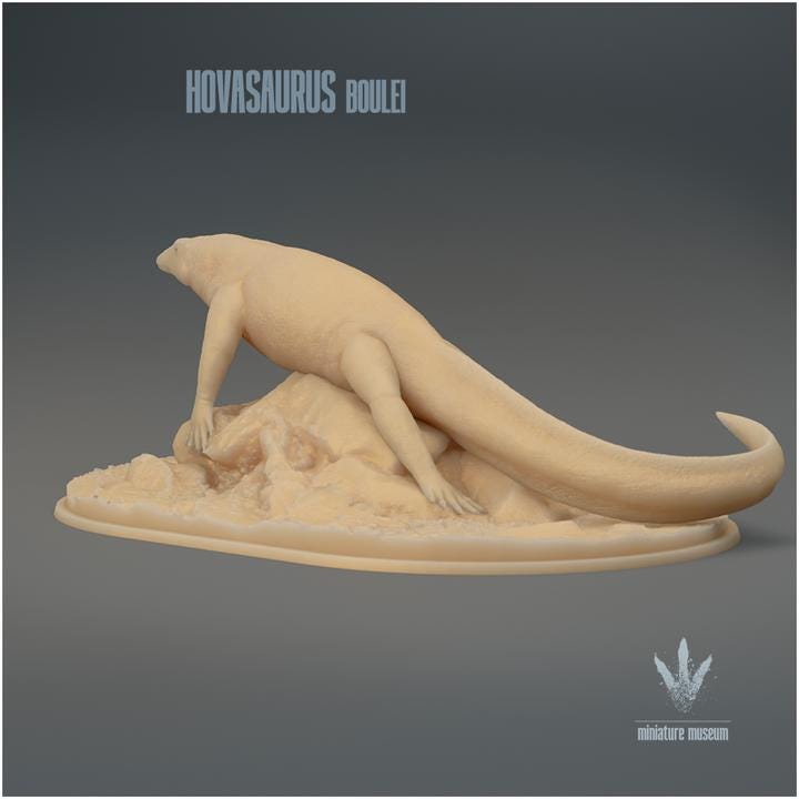 Hovasaurus boulei : The Ancient Reptile - UNPAINTED - Miniature Museum