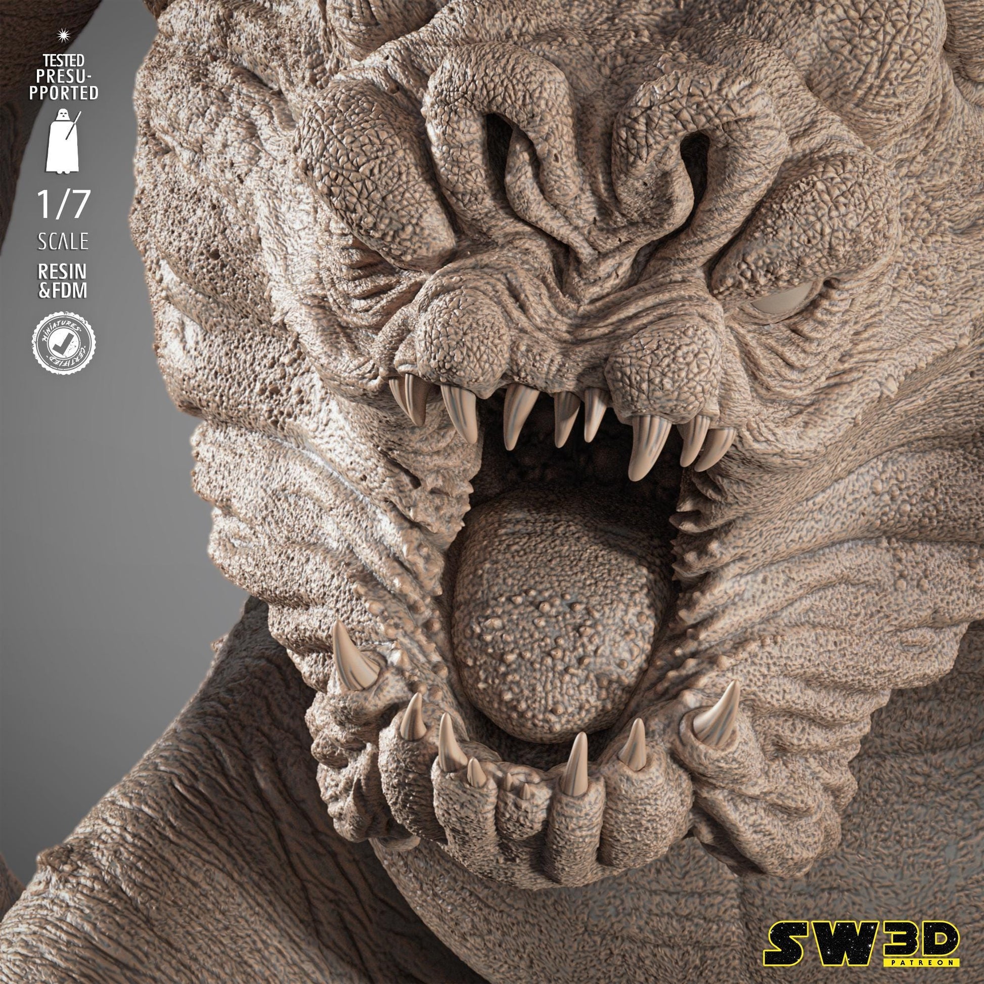 Rancor Sculpture - UNPAINTED FAN ART - Wicked 3D Models
