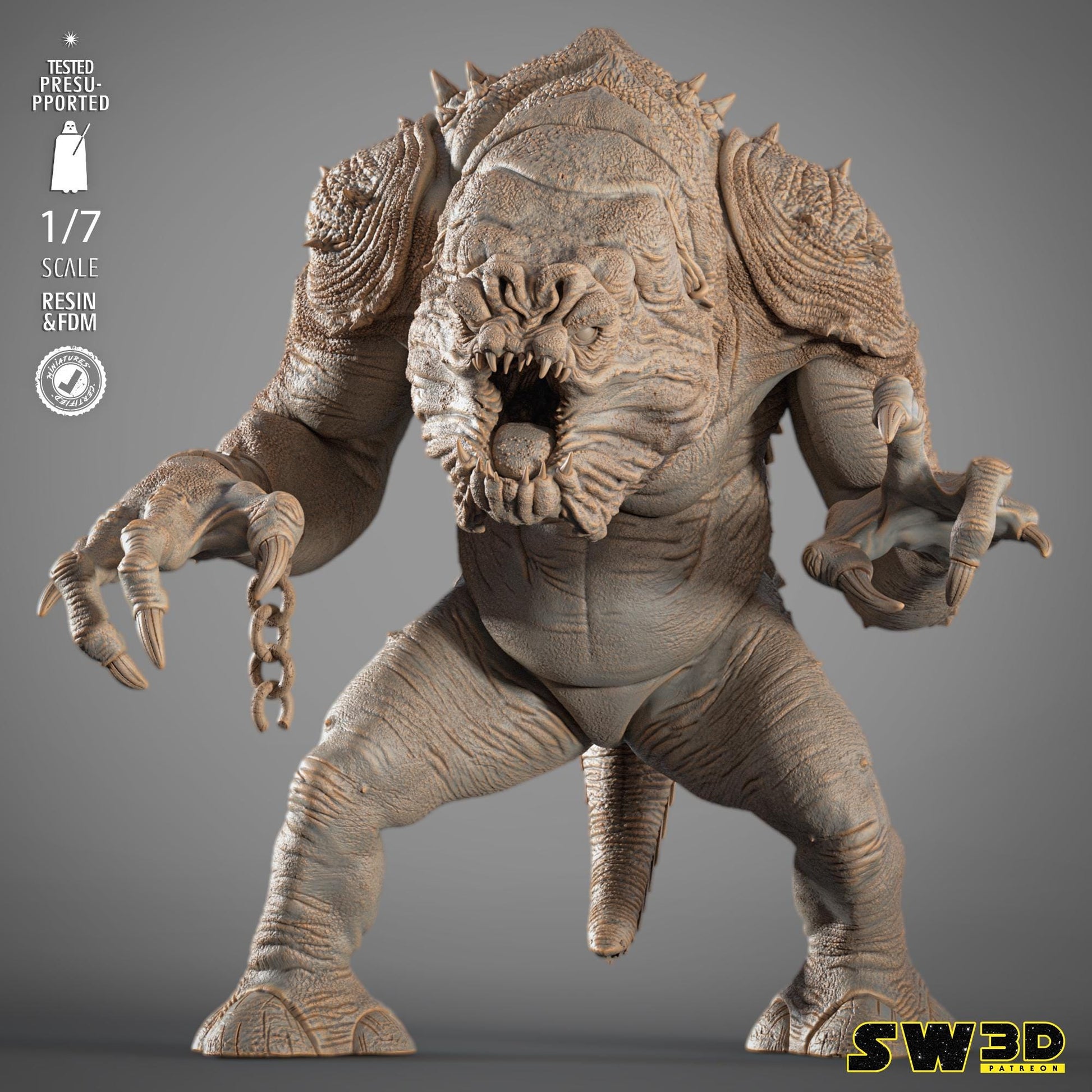 Rancor Sculpture - UNPAINTED FAN ART - Wicked 3D Models