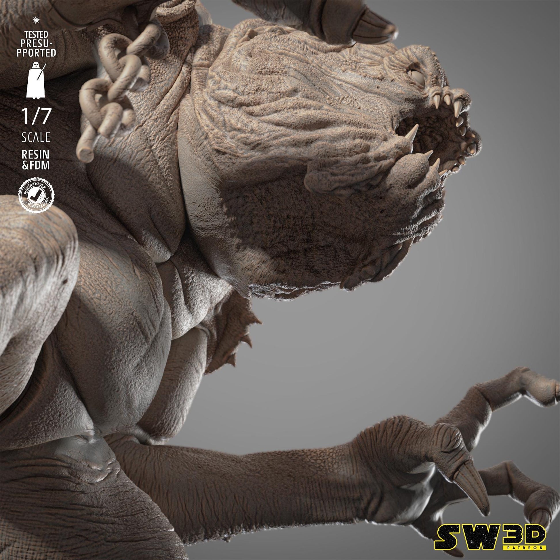 Rancor Sculpture - UNPAINTED FAN ART - Wicked 3D Models