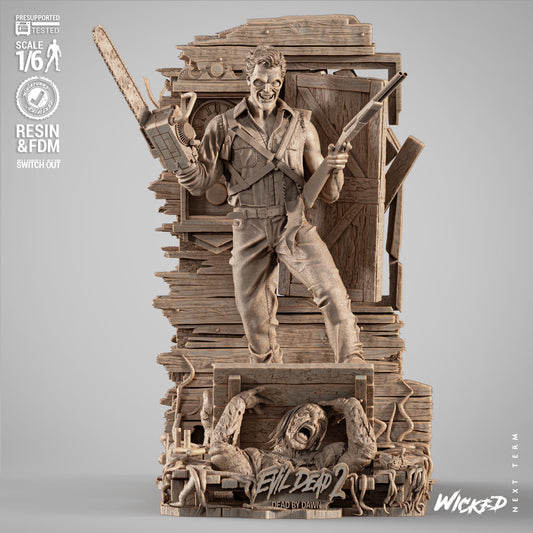 Ash Sculpture - UNPAINTED 3D figure of FAN ART - Wicked 3D Models
