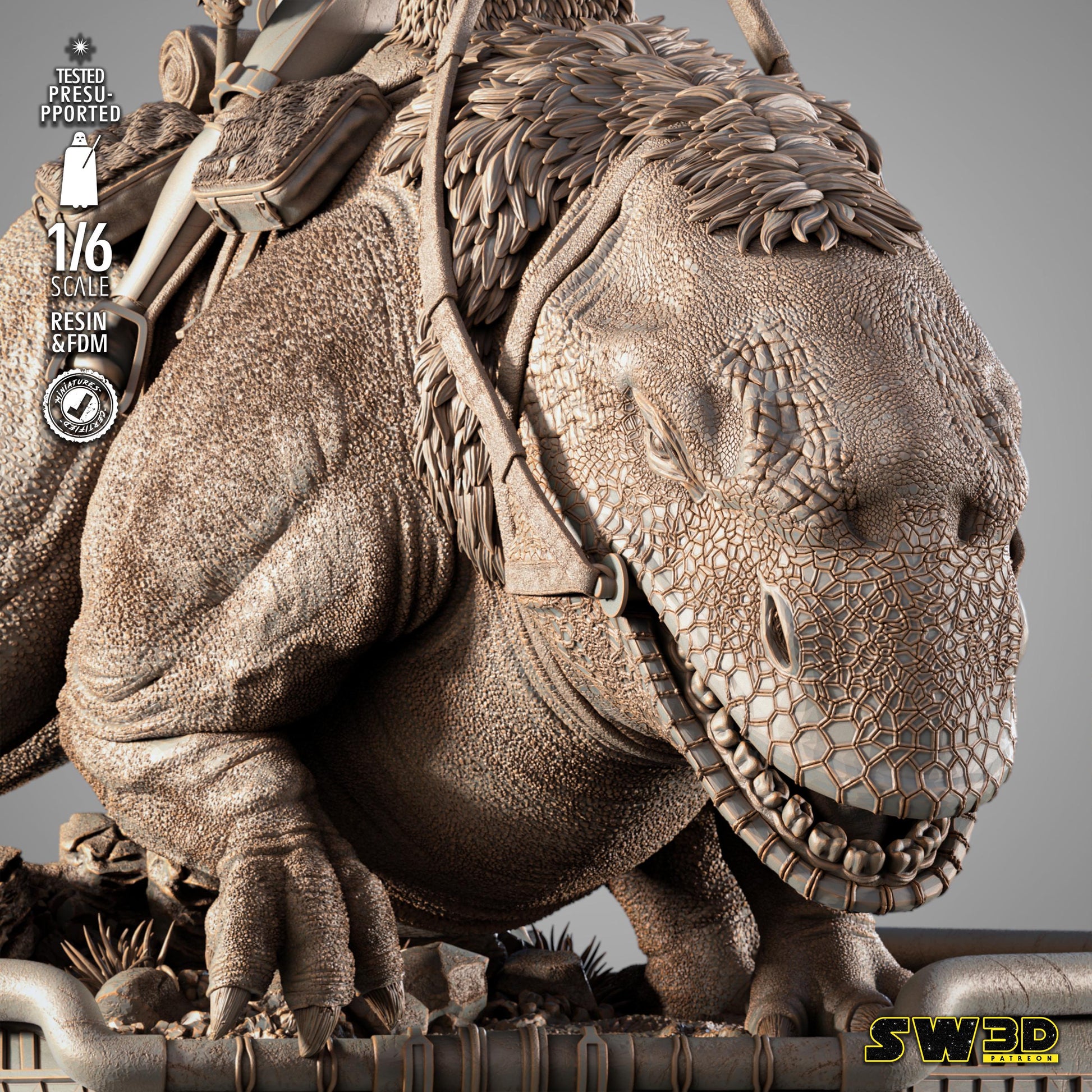 Sand Trooper in Dewback Sculpture - UNPAINTED FAN ART - Star Wars 3D Models